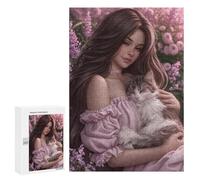 300 PCS Puzzles pour Adolescents Romantic Garden with Cat Puzzles pour Adultes Assemblage De Motifs Stimule Le Cerveau Jeux Et Jouets Stimulants 300 PCS