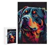 300 PCS Puzzles pour Adolescents Rottweiler Colorful Dog Puzzles pour Adultes Jeux Relaxants Assemblage De Motifs Interaction Parent-Enfant 300 PCS