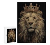 300 PCS Puzzles pour Adolescents Royal Lion King Crown Art Puzzles pour Adultes - Jeu Difficile Et Stimulant À Compléter - Jouets De Jeu Stimulants 300 PCS