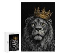 300 PCS Puzzles pour Adolescents Royal Lion King Crown Puzzles pour Adultes Assemblage De Motifs Stimule Le Cerveau Jeux Et Jouets Stimulants 300 PCS