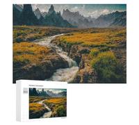 300 PCS Puzzles pour Adolescents Rugged Mountain Landscape with Flowing River Jeux De Puzzle Relaxants, Amusants Et Humoristiques : des Cadeaux d'anniversaire Et De Noël Uniques 300 PCS