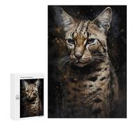 300 PCS Puzzles pour Adolescents Savannah Cat Darling Puzzle pour Adultes : Jeu De Rapidité Manuelle pour Anniversaire, Noël 300 PCS