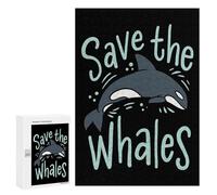 300 PCS Puzzles pour Adolescents Save The Whales Orca Kille Puzzle, Jouet, Décoration Murale, Difficile, Original, Cadeaux d'anniversaire Et De Noël 300 PCS