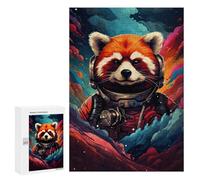 300 PCS Puzzles pour Adolescents Space Red Panda Adventure -4 Puzzles pour Adultes Assemblage De Motifs Stimule Le Cerveau Jeux Et Jouets Stimulants 300 PCS