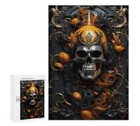 300 PCS Puzzles pour Adolescents Spooky Skull Artwork Puzzles pour Adultes - Jeu Difficile Et Stimulant À Compléter - Jouets De Jeu Stimulants 300 PCS