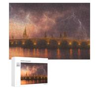 300 PCS Puzzles pour Adolescents Thunderstorm Over The Bridge Jeux De Puzzle Relaxants, Amusants Et Humoristiques : des Cadeaux d'anniversaire Et De Noël Uniques 300 PCS