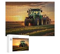 300 PCS Puzzles pour Adolescents Tractor Sunset Farm Scene Puzzles pour Adultes, Jeu Familial D'analyse Et De Logique, Cadeaux Anti-Stress 300 PCS
