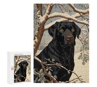 300 PCS Puzzles pour Adolescents Vintage Black Labrador Casse-têtes pour Adultes, Jeux De Réflexion, Analyse Et Logique, Cadeaux De Noël Et d'anniversaire 300 PCS