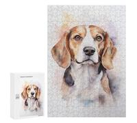 300 PCS Puzzles pour Adolescents Watercolor Beagle Dog Casse-têtes pour Adultes, Jeux De Réflexion, Analyse Et Logique, Cadeaux De Noël Et d'anniversaire 300 PCS