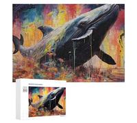 300 PCS Puzzles pour Adolescents Whale in A Colorful Dream Puzzles pour Adultes Jouets Anti-Stress Défi Difficile Cadeaux Et Anniversaires Uniques 300 PCS