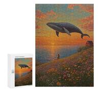 300 PCS Puzzles pour Adolescents Whale Watching Sunset Puzzles pour Adultes Assemblage De Motifs Stimule Le Cerveau Jeux Et Jouets Stimulants 300 PCS