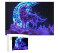 300 PCS Puzzles pour Adolescents Wolf Howling at Full Moon-1 Puzzles pour Adultes Jouets Anti-Stress Défi Difficile Cadeaux Et Anniversaires Uniques 300 PCS