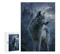 300 PCS Puzzles pour Adolescents Wolf Moon Castle Night Puzzles pour Adultes - Jeu Difficile Et Stimulant À Compléter - Jouets De Jeu Stimulants 300 PCS