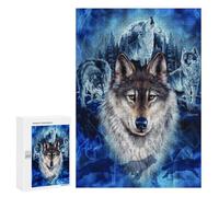 300 PCS Puzzles pour Adolescents Wolf Pack Moonlit Majesty Puzzles pour Adultes, Jeu Familial D'analyse Et De Logique, Cadeaux Anti-Stress 300 PCS