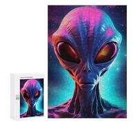 300 PCS Puzzles pour Adultes Alien Head Front View Analyse Et Logique du Jeu De Puzzle Familial Interaction Parent-Enfant 300 PCS