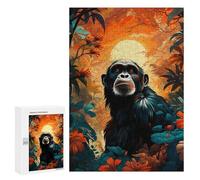 300 PCS Puzzles pour Adultes Amazon Jungle Ape Sunset Puzzle pour Adolescents Cadeau d'anniversaire Difficile Et Stimulant Cadeaux d'anniversaire Et De Noël Uniques 300 PCS