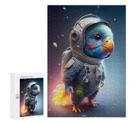 300 PCS Puzzles pour Adultes Astronaut Parrot in Space Analyse Et Logique du Jeu De Puzzle Familial Interaction Parent-Enfant 300 PCS