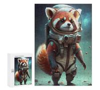 300 PCS Puzzles pour Adultes Astronaut Space Red Panda Puzzle pour Adolescents Cadeau d'anniversaire Difficile Et Stimulant Cadeaux d'anniversaire Et De Noël Uniques 300 PCS