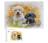 300 PCS Puzzles pour Adultes Autumn Labradors Art Puzzles pour Adultes Jeux Relaxants Niveau De Difficulté Défi Difficile Et Stimulant 300 PCS
