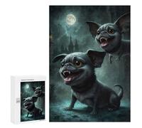 300 PCS Puzzles pour Adultes, Cadeaux Dracula Pug Puzzle, Jeux De Détente, Vacances À La Maison, Passe-Temps, Cadeau d'anniversaire, Cadeaux, 300 PCS
