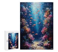 300 PCS Puzzles pour Adultes, Cadeaux Impressionist Inspired Underwater Paradise Puzzle, Jeux De Détente, Vacances À La Maison, Passe-Temps, Cadeau d'anniversaire, Cadeaux, 300 PCS