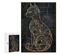 300 PCS Puzzles pour Adultes, Cadeaux Kintsugi Black Cat Puzzle, Jeux De Détente, Vacances À La Maison, Passe-Temps, Cadeau d'anniversaire, Cadeaux, 300 PCS