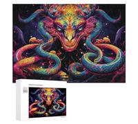 300 PCS Puzzles pour Adultes Colorful Serpent Fantasy Artwork Puzzle Anti-Stress, Jouet Cadeau pour Femmes, Difficile Et Stimulant 300 PCS