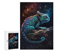 300 PCS Puzzles pour Adultes Cosmic Chameleon in Space Puzzle pour Adolescents Cadeau d'anniversaire Difficile Et Stimulant Cadeaux d'anniversaire Et De Noël Uniques 300 PCS
