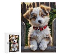 300 PCS Puzzles pour Adultes Cute Puppy Red Collar Puzzle pour Adultes - Jouets À Monter Soi-même - Découpe De Précision - Cadeaux Uniques pour Anniversaire Et Noël 300 PCS