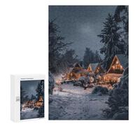 300 PCS Puzzles pour Adultes Festive Cozy Winter Cabin Analyse Et Logique du Jeu De Puzzle Familial Interaction Parent-Enfant 300 PCS