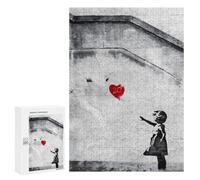300 PCS Puzzles pour Adultes Girl with Balloon Graffiti Banksy Analyse Et Logique du Jeu De Puzzle Familial Interaction Parent-Enfant 300 PCS