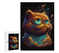 300 PCS Puzzles pour Adultes Glowing Fantasy Cat Artwork Puzzle pour Adultes - Jouets À Monter Soi-même - Découpe De Précision - Cadeaux Uniques pour Anniversaire Et Noël 300 PCS
