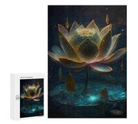 300 PCS Puzzles pour Adultes Glowing Lotus Pond Puzzle pour Adolescents Cadeau d'anniversaire Difficile Et Stimulant Cadeaux d'anniversaire Et De Noël Uniques 300 PCS