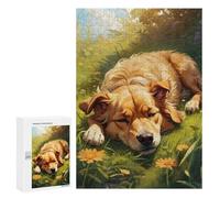 300 PCS Puzzles pour Adultes Golden Retrievers Dream Analyse Et Logique du Jeu De Puzzle Familial Interaction Parent-Enfant 300 PCS