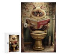 300 PCS Puzzles pour Adultes Grumpy Cat Reading Book-5 Puzzle pour Adolescents Cadeau d'anniversaire Difficile Et Stimulant Cadeaux d'anniversaire Et De Noël Uniques 300 PCS