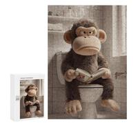 300 PCS Puzzles pour Adultes Grumpy Monkey Reading on The Toilet Puzzle pour Adultes - Jouets À Monter Soi-même - Découpe De Précision - Cadeaux Uniques pour Anniversaire Et Noël 300 PCS