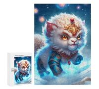 300 PCS Puzzles pour Adultes Magical Snow Cat Fantasy Puzzle pour Adolescents Cadeau d'anniversaire Difficile Et Stimulant Cadeaux d'anniversaire Et De Noël Uniques 300 PCS
