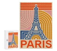 300 PCS Puzzles pour Adultes Paris Eiffel Tower Retro Art Puzzle pour Adultes - Jouets À Monter Soi-même - Découpe De Précision - Cadeaux Uniques pour Anniversaire Et Noël 300 PCS