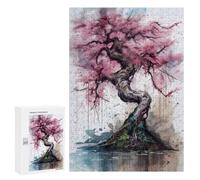 300 PCS Puzzles pour Adultes Pink Cherry Blossoms Analyse Et Logique du Jeu De Puzzle Familial Interaction Parent-Enfant 300 PCS