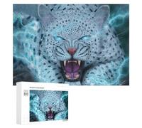 300 PCS Puzzles pour Adultes Puzzle Electric Snow Leopard Roar Jeux Relaxants Puzzle Une Œuvre d'art Cadeaux De Noël Et d'anniversaire 300 PCS