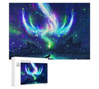 300 PCS Puzzles pour Adultes Puzzle Enchanted Night Sky with Wolf Jeux Relaxants Puzzle Une Œuvre d'art Cadeaux De Noël Et d'anniversaire 300 PCS