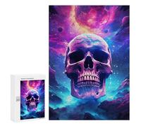300 PCS Puzzles pour Adultes Puzzle Galactic Skull Jeux Relaxants Puzzle Une Œuvre d'art Cadeaux De Noël Et d'anniversaire 300 PCS