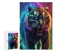 300 PCS Puzzles pour Adultes Puzzle Rainbow Tiger in Flames Jeux Relaxants Puzzle Une Œuvre d'art Cadeaux De Noël Et d'anniversaire 300 PCS