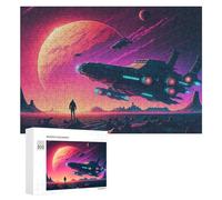 300 PCS Puzzles pour Adultes Puzzle Space Odyssey Alien Planet Exploration Jeux Relaxants Puzzle Une Œuvre d'art Cadeaux De Noël Et d'anniversaire 300 PCS