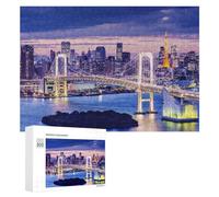 300 PCS Puzzles pour Adultes Puzzle Tokyo Cityscape with Rainbow Bridge Jeux Relaxants Puzzle Une Œuvre d'art Cadeaux De Noël Et d'anniversaire 300 PCS