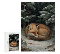 300 PCS Puzzles pour Adultes Sleeping Fox in Winter Forest Jeux De Puzzle en Famille Décoration Parfaite Cadeaux d'anniversaire Et Cadeaux Uniques 300 PCS