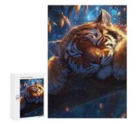 300 PCS Puzzles pour Adultes Sleeping Tiger Fantasy Artwork Puzzle pour Adolescents Cadeau d'anniversaire Difficile Et Stimulant Cadeaux d'anniversaire Et De Noël Uniques 300 PCS