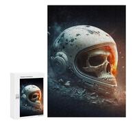 300 PCS Puzzles pour Adultes Space Helmet with Skull Design Analyse Et Logique du Jeu De Puzzle Familial Interaction Parent-Enfant 300 PCS