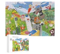 300 PCS Puzzles pour Adultes Whimsical Forest Adventure Wall Mural Puzzle Anti-Stress, Jouet Cadeau pour Femmes, Difficile Et Stimulant 300 PCS