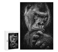 300 PCS Puzzles pour Adultes Wild Gorilla Face Poster Puzzle : Un Jeu Manuel Amusant Et Humoristique, Idéal comme Cadeau d'anniversaire Ou Cadeau Unique 300 PCS